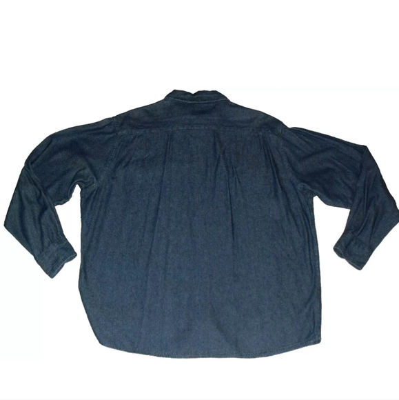 Wrangler 90s Vintage Mens Button Down Blue Denim Long Sleeve Shirt sz. XL New - Picture 3 of 3